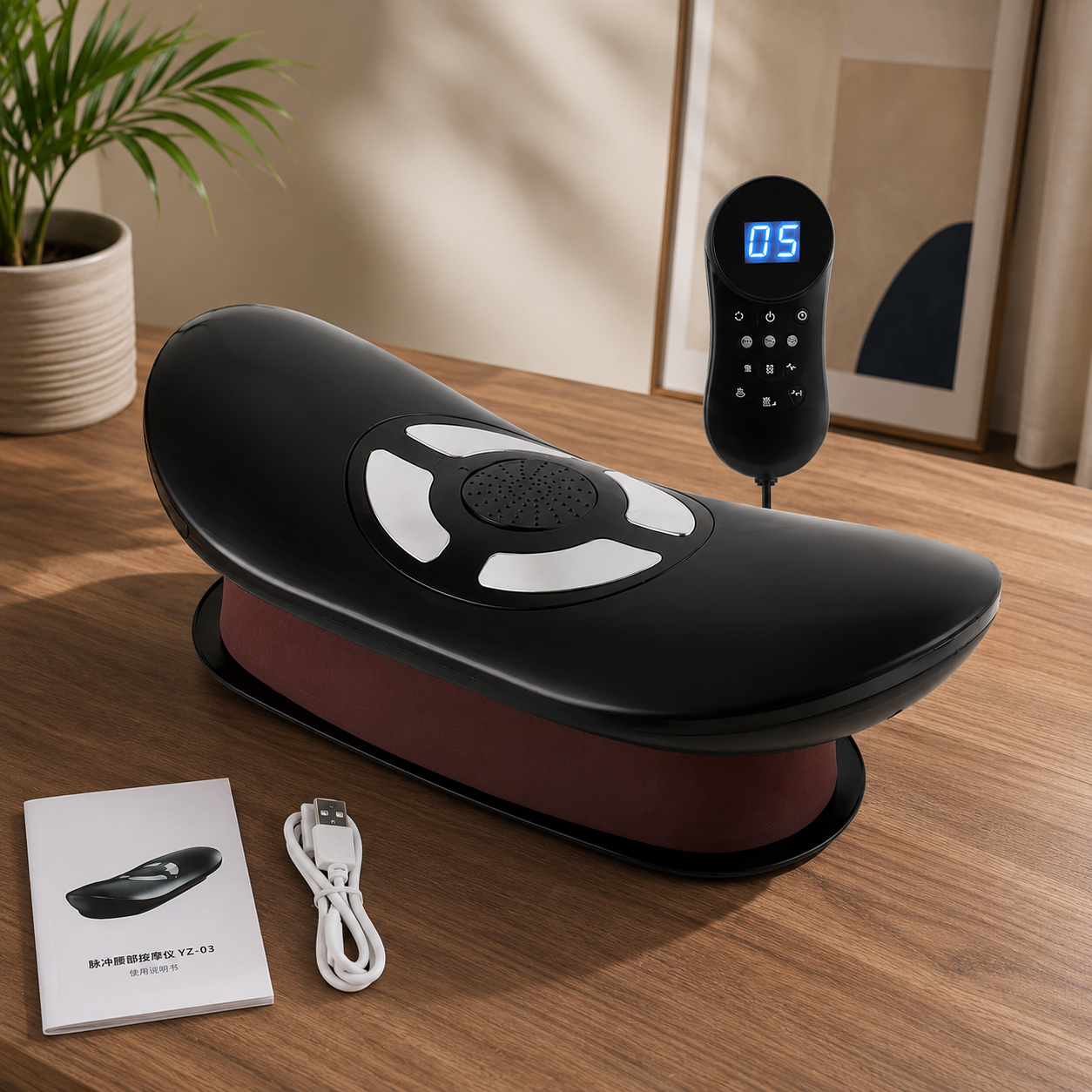 Height Adjustable Lumbar Traction Massager