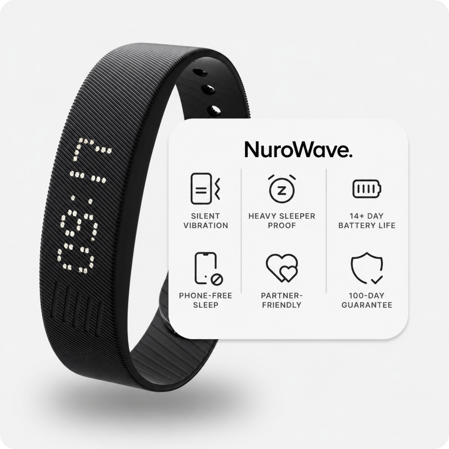NuroWave RiseBand — Wrist Vibration Alarm